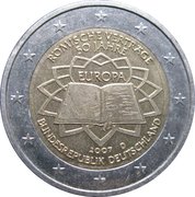 2 Euros (Treaty of Rome) – obverse