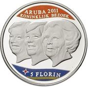 5 Florins - Beatrix (Royal visit) - reverse