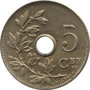 5 Centimes - Léopold II (Dutch text; large date) – reverse