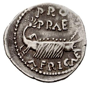 Denarius - Clodius Macer (PROPRAE AFRICAE) – reverse