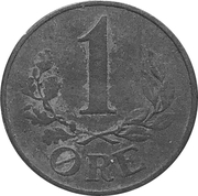 1 Øre - Christian X (German Occupation) – reverse