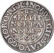 8 Skilling - Frederik II (Copenhagen Mint) – reverse