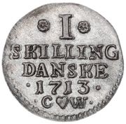 1 Skilling Dansk - Frederik IV – reverse