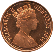 1 Penny - Elizabeth II (Barbary Partridge; bigger bust) – obverse