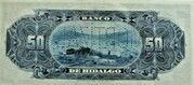 50 Pesos (El Banco de Hidalgo) – reverse