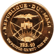 10 Francs (President Modibo Keita, "1967") – obverse