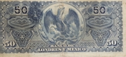 50 Pesos (El Banco de Londres y Mexico) – reverse