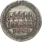 1 Thaler - John Francis, Henry, William Moritz, Henry Casimir and Francis Alexander (Badehosentaler) – obverse