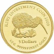 5 Dollars (Kiwi Investment Coin) – reverse