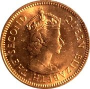 ½ Cent - Elizabeth II (1st portrait) – obverse