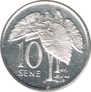 10 Sene - Tanumafili II (Silver Proof issue) – reverse