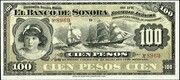 100 Pesos (El Banco de Sonora) – obverse