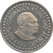 50 Seniti - Taufa'ahau Tupou IV (Coronation - countermarked) – obverse