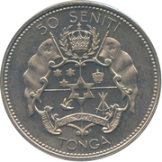 50 Seniti - Taufa'ahau Tupou IV (Coronation - countermarked) – reverse