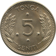 5 Seniti - Taufa'ahau Tupou IV – reverse