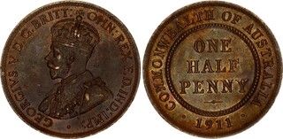 Picture 1 of a sold ½ Penny - George V